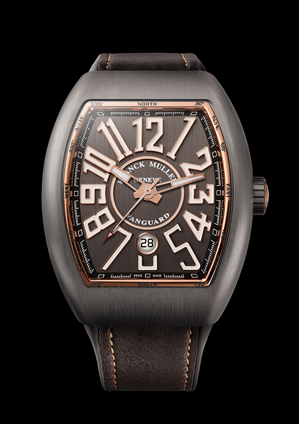 Vanguard大三針日曆鈦金屬玫瑰金腕錶